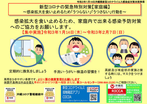新型コロナウイルス感染拡大による沖縄県独自の緊急事態宣言