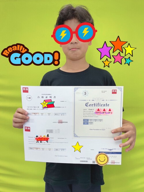 ☆小学6年生S.Tさん、5級合格おめでとう！！☆