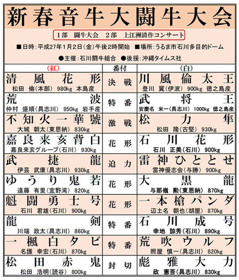 新春音牛大闘牛大会(2015）