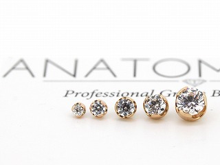 沖縄のボディピアス専門店TRUTH:ANATOMETAL/18Kプロングセット