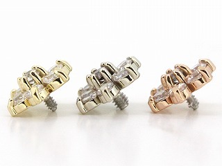 沖縄のボディピアス専門店TRUTH:ANATOMETAL/18金製フラワーエンド 