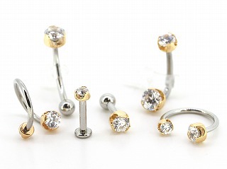 沖縄のボディピアス専門店TRUTH:ANATOMETAL/18Kプロングセット
