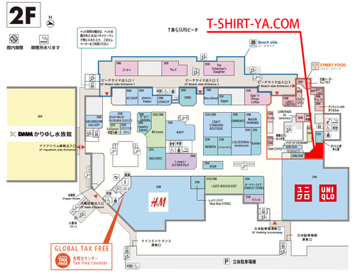 イーアス沖縄豊崎　T-SHIRT-YA.COM オープン　かりゆしウェア　フロアガイド
