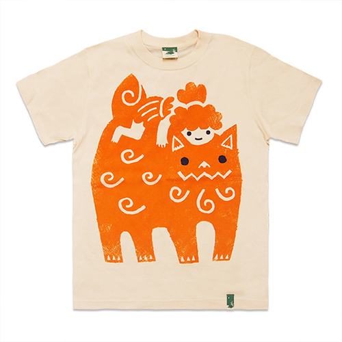 なかよシーサー　CAMPRYUKYU Ｔシャツ　沖縄デザインＴシャツ　沖縄デザイン　Tシャツ屋ドットコム　デザインTシャツ　 T-SHIRT-YA.COM