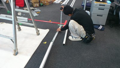 パーティション工事がありました。
