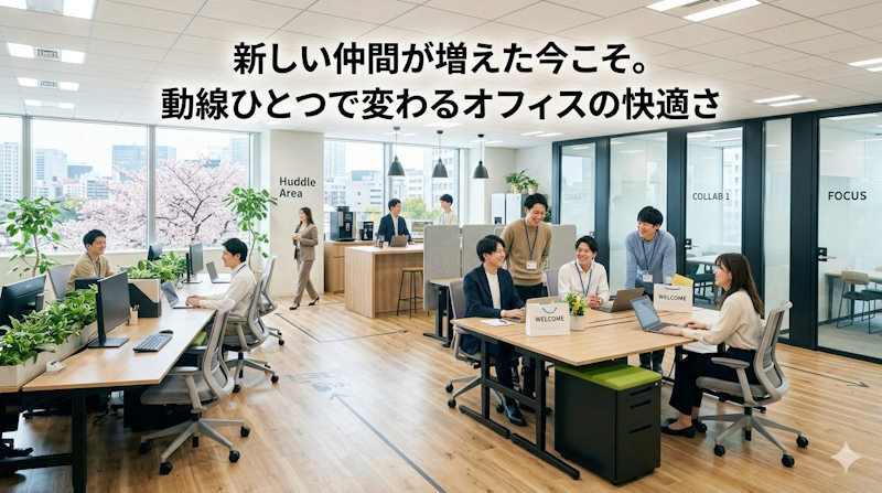 動線ひとつで変わるオフィスの快適さを体験しませんか?