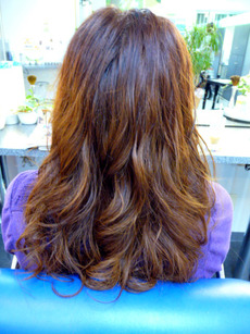 ロングレイヤー　ウェーブ　リカール　ヘアカラー　ふわユル系　