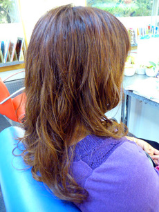 ロングレイヤー　ウェーブ　リカール　ヘアカラー　ふわユル系　
