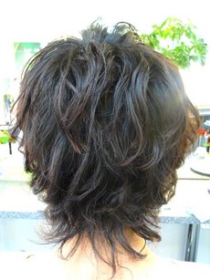 メンズ　ミディアムヘアー　ボディーパーマ　ポイントパーマ