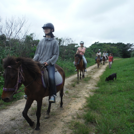 ご家族で賑やか乗馬